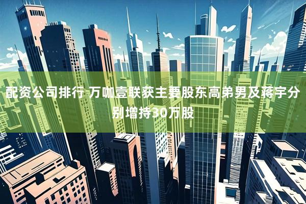 配资公司排行 万咖壹联获主要股东高弟男及蒋宇分别增持30万股